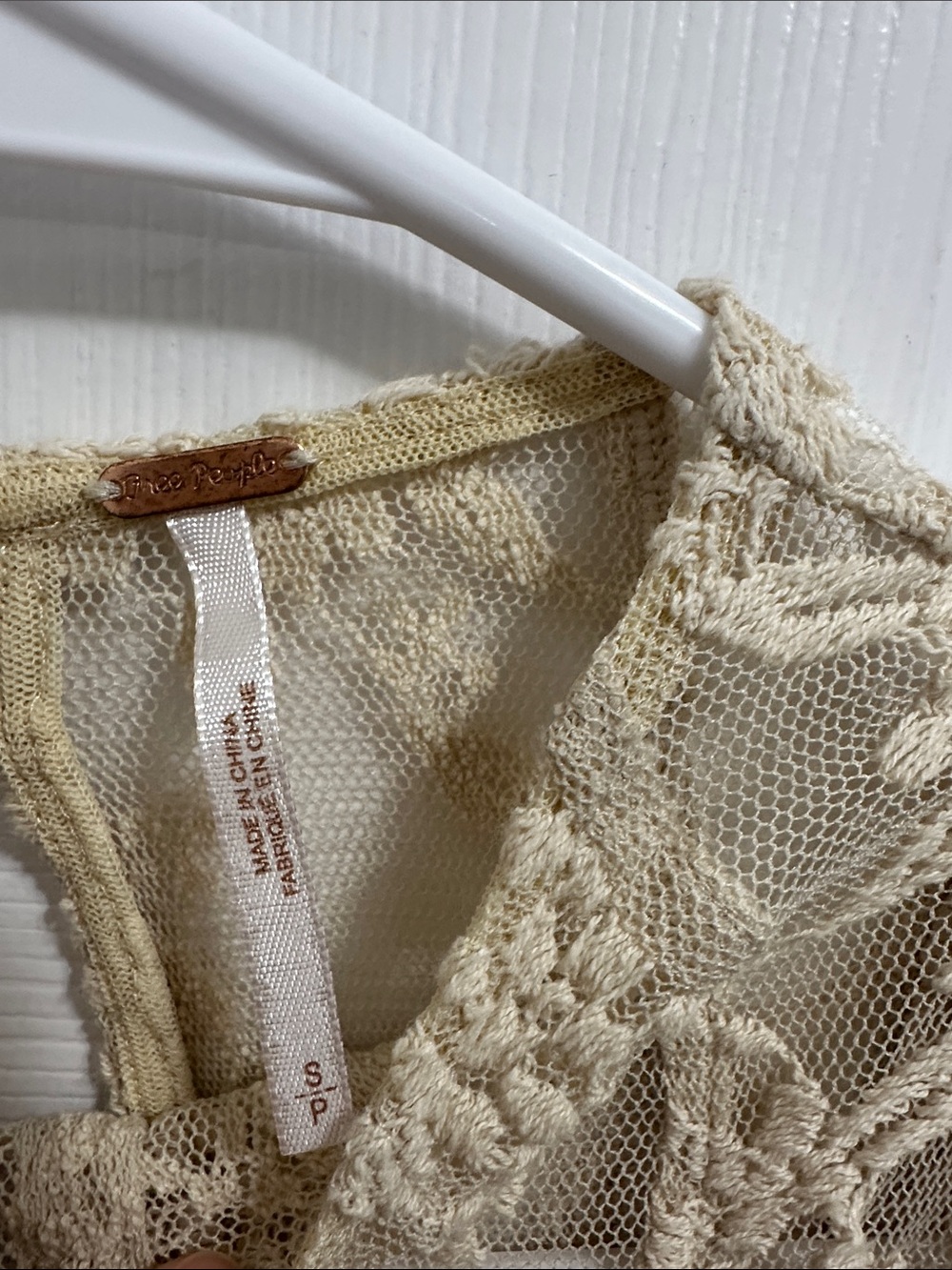 Free People Romatic Lace Cream Tank Tunic - Picture 2 of 4